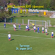OFS Trstenik-KUP finale:  FK Trstenik PPT-FK Poljoprivrednik (Počekovina) 8:7 (3:3, 2:0); jedanaesterci odlučili pobednika, golman domaćih odbranio dva; Trstenik, 26. april 2017.