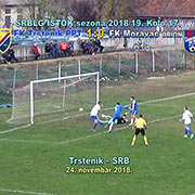 Srpska liga-ISTOK, kolo 17: NAJBOLjE I UKRATKO sa utakmice FK Trstenik PPT (plavi dresovi)–FK Moravac ORION 1:0; Trstenik, 24. novembar 2018. god.
